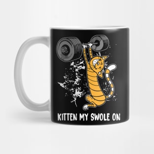 Funny Cat Kitten My Swole On Workout Cat Lover Retro Vintage Mug